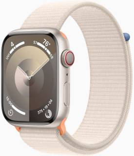 Часы Apple Watch Series 9 GPS + Cellular 45mm Starlight Alu. Case w. Starlight Sport Loop MRMA3
