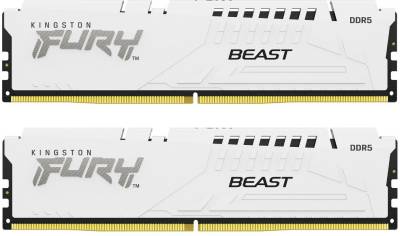 Память Kingston FURY Beast White XMP DDR5 64GB (2x32GB) 5200MHz CL40 Kit KF552C40BWK2-64