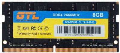 Оперативная память GTL So-Dimm DDR4 8GB 2666MHz CL19 GTLSD8D426BK