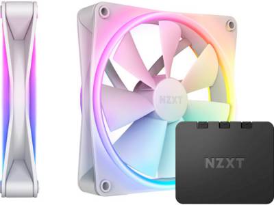 Вентилятор NZXT F140RGB Duo - 140mm Dual-sided RGB Fan - Twin Pack (White) w/RGB Controller RF-D14DF-W1