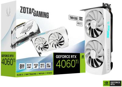 Видеокарта ZOTAC GAMING GeForce RTX 4060 Ti 8GB Twin Edge OC White Edition ZT-D40610Q-10M