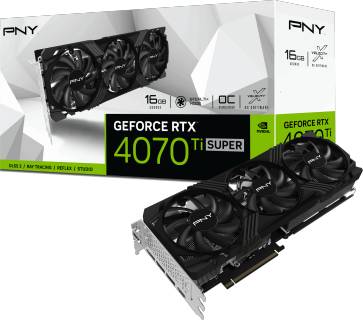 Видеокарта PNY GeForce RTX 4070 Ti SUPER 16GB VERTO Overclocked Triple Fan DLSS 3 VCG4070TS16TFXPB1-O