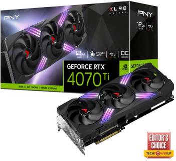 Видеокарта PNY GeForce RTX 4070 Ti 12GB XLR8 Gaming VERTO EPIC-X RGB Overclocked Triple Fan DLSS 3 VCG4070T12TFXXPB1-O