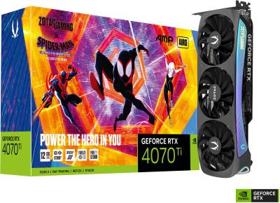 Видеокарта ZOTAC GAMING GeForce RTX 4070 Ti AMP AIRO SPIDER-MAN: Across the Spider-Verse Bundle 12GB ZT-D40710F-10SMP