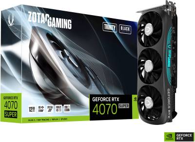 Видеокарта ZOTAC GAMING GeForce RTX 4070 SUPER Trinity Black Edition 12GB ZT-D40720D-10P