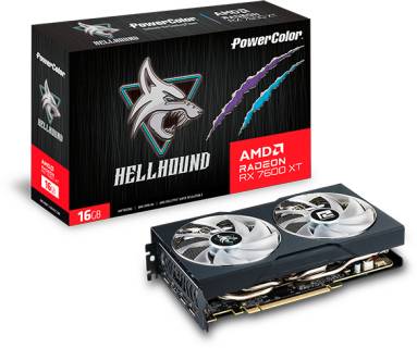 Видеокарта PowerColor Hellhound AMD Radeon RX 7600 XT 16GB RX 7600 XT 16G-L/OC