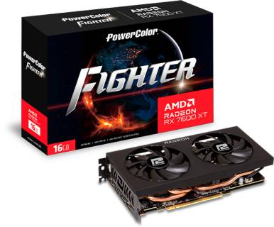 Видеокарта PowerColor Fighter AMD Radeon RX 7600 XT 16GB RX 7600 XT 16G-F