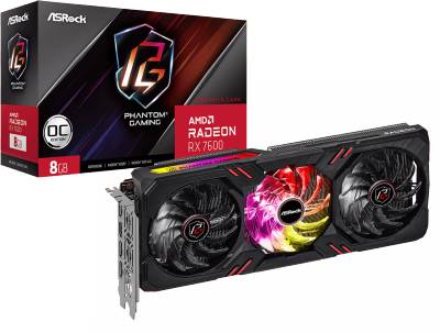 Видеокарта ASRock Radeon RX 7600 Phantom Gaming 8GB OC RX7600 PG 8GO