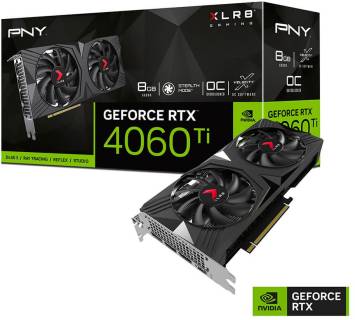 Видеокарта PNY GeForce RTX 4060 Ti 8GB OC XLR8 Gaming VERTO Dual Fan VCG4060T8DFXPB1-O