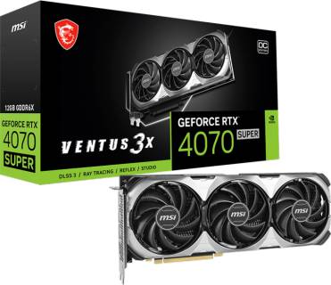 Видеокарта MSI GeForce RTX 4070 SUPER 12GB VENTUS 3X OC RTX 4070 SUPER 12G VENTUS 3X OC