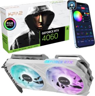 Видеокарта KFA2 GeForce RTX 4060 EX White 1-Click OC 8GB 46NSL8MD8NWK