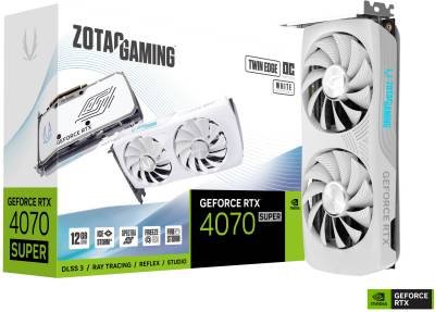 Видеокарта ZOTAC GAMING GeForce RTX 4070 SUPER TWIN EDGE OC WHITE Edition 12GB ZT-D40720Q-10M