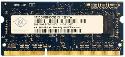 Оперативная память NANYA So-Dimm DDR3 2GB 1600MHz CL11 NT2GC64B88G0NS-DI