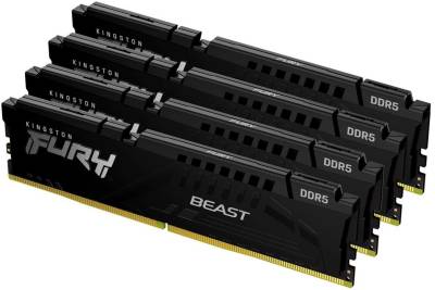 Память Kingston FURY Beast Black XMP DDR5 128GB (4x32GB) 5600MHz CL40 Kit KF556C40BBK4-128
