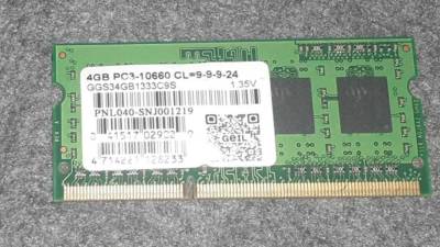 Оперативная память Geil So-Dimm DDR3 4GB 1333MHz CL9 GGS34GB1333C9S