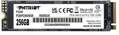 Накопитель Patriot P320 256GB M.2 2280 NVMe PCIe Gen3 x4 TLC P320P256GM28
