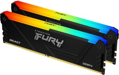 Оперативная память Kingston FURY Beast RGB Black PnP DDR4 32GB (2x16GB) 2666MHz CL16 Kit KF426C16BB12AK2/32