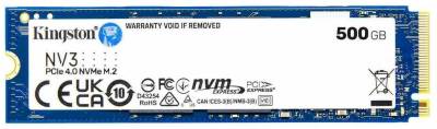 Накопитель Kingston NV3 500GB M.2 2280 NVMe PCIe Gen4 x4 3D TLC SNV3S/500G