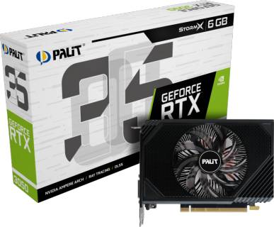 Видеокарта Palit GeForce RTX 3050 StormX 6GB NE63050018JE-1072F