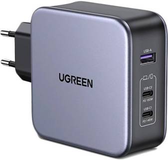 Зарядка Ugreen CD289 GaN 140W Fast Charger Gray + Type-C to Type-C (90549) CD289/90549