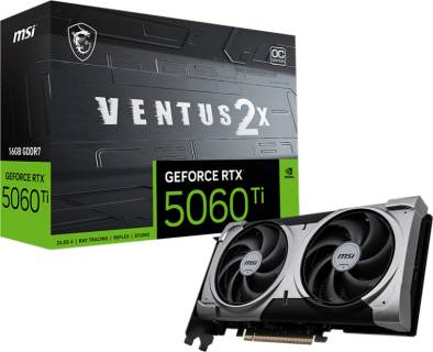 Видеокарта MSI GeForce RTX 5060 Ti 16GB VENTUS 2X OC PLUS RTX 5060 Ti 16G VENTUS 2X OC PLUS