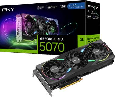Видеокарта PNY GeForce RTX 5070 ARGB EPIC-X RGB Overclocked Triple Fan 12GB VCG507012TFXXPB1-O