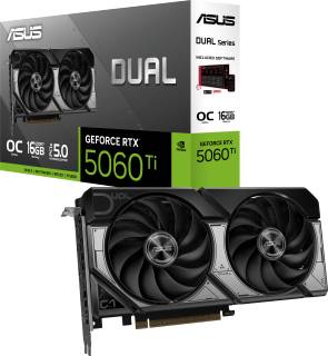 Видеокарта ASUS Dual GeForce RTX 5060 Ti 16GB OC Edition DUAL-RTX5060TI-O16G