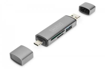Картридер Digitus reader USB-C/USB 3.0 SD/MicroSD DA-70886