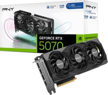 Видеокарта PNY GeForce RTX 5070 Overclocked Triple Fan 12GB VCG507012TFXPB1-O