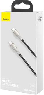 Кабель Baseus USB-C to USB-C 1.0m 100W metal black Baseus CATJK-C01