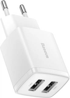 Зарядка Baseus Compact Charger 2U 10.5W White CCXJ010202