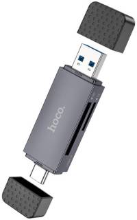 Картридер HOCO HB45 Spirit 2-in-1 USB-USB Type-C 3.0 Black 6942007620529
