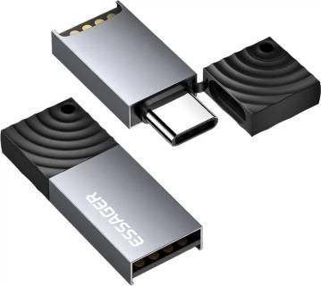 Картридер ESSAGER USB-C + USB-A to Micro SD black EDKTF-QW0G-P
