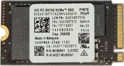 Накопитель Western Digital WD PC SN740 256GB M.2 2242 NVMe PCIe Gen4 x4 TLC SDDPMQD-256G