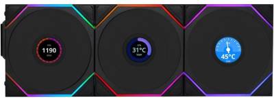Вентилятор Lian Li UNI Fan TL WIRELESS LCD 120-3 Black G99.12TLLCD1W3B.00