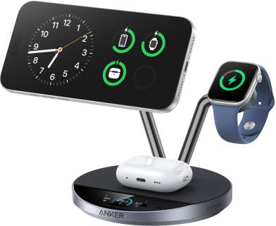 Зарядка ANKER Wireless 3-in-1 MagGo 25W AirCool Dock Stand black B25X7G11