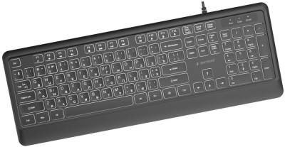 Клавиатура Gembird Slim Multimedia White Backlight USB Black KB-UML-04-CYRL