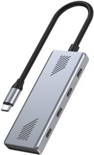 Разветвитель Gembird USB-C 4-in-1 4xUSB-C 3.2 silver UHB-CM-U310-C4-01
