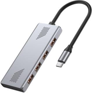 Разветвитель Gembird USB-C 4-in-1 4xUSB 3.2 silver UHB-CM-U310-A4-01
