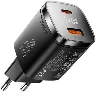 Зарядка ESSAGER 1xUSB-C + 1xUSB 33W GaN black ECT33W-GMB01-Z