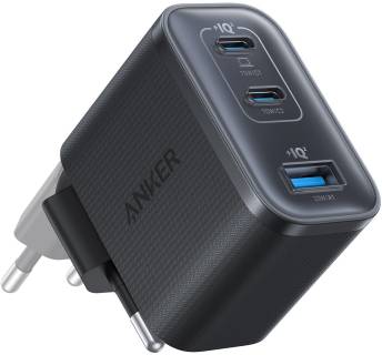 Зарядка ANKER 2xUSB-C PD70W + 1xUSB black A121AL11