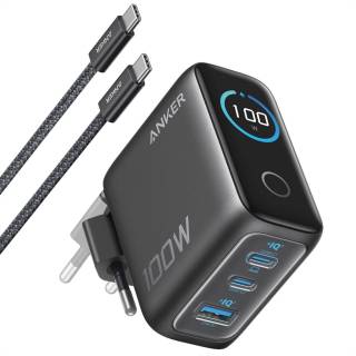 Зарядка ANKER 2xUSB-C PD100W + 1xUSB GaN w Display + cable USB-C B121BGZ1