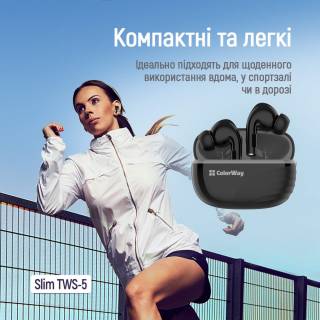 Наушники ColorWay Slim TWS-5 Earbuds Black CW-TWS5BK