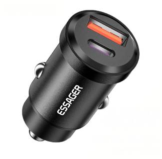Зарядка ESSAGER 1xUSB + 1xUSB-C 45W black ECCAC45-TL01-Z