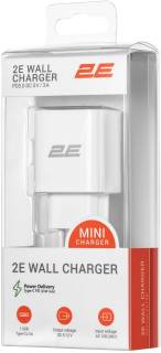 Зарядка 2E 25W USB-C PD white 2E-WC1USBC25W-W
