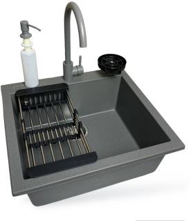 Мойка Adamant Univer сірий + змішувач + дозатор + ополіскувач ск 4824296106604