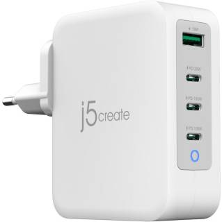 Зарядка J5Create 1xUSB + 3xUSB-C 130W GaN QC3.0/PD/PPS JUP43130E-EN