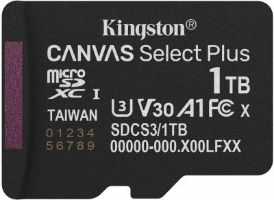 Флеш-карта Kingston 1TB microSDXC class 10 UHS-I U3 V30 A1 Canvas Sele SDCS3/1TBSP