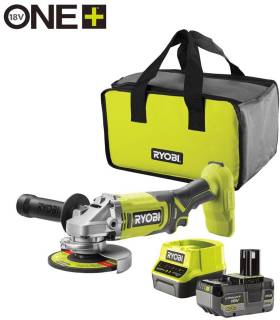 Болгарка RYOBI ONE+ RAG18125-1C40S 125мм, 18V, 1х4Агод 9000об/хв, 5133005643