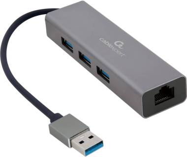 Разветвитель CABLEXPERT USB-A to Gigabit Ethernet, 3 Ports USB 3.1 Gen1 A-AMU3-LAN-01